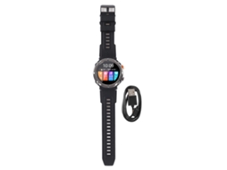 Relógio inteligente infantil Bj-reloj, relógio esportivo, resistente à água e poeira com Bluetooth, chamadas com IA e monitor de frequência cardíaca, prateado.