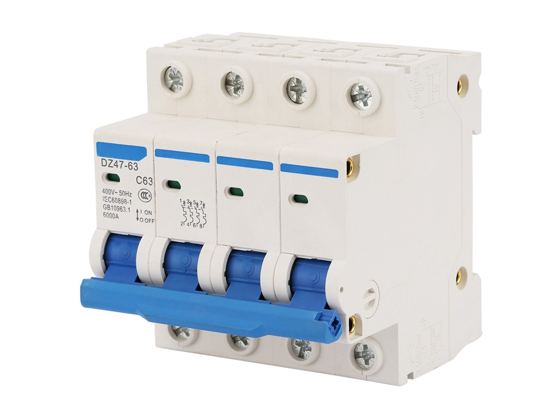 Laxiscreed Disjuntor De Proteção Contra Sobretensão Dz47-63 4p 63a 400v Para Instalação Elétrica