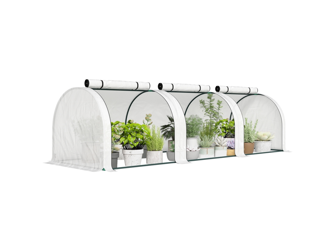 Mini Greenhouse Of Garden Greenhouse Has Tomates 3l X 1l X 0. 8h M Steel Foot High Densité 140 G / M² Anti - Uv 3 Windows White