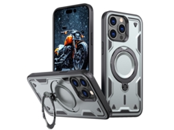 Capa Armor Híbrida Pc Tpu Para Iphone 14 Pro Max - Suporte De Anel Magsafe