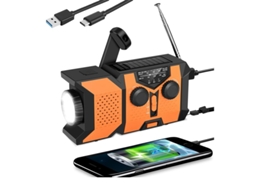 Rádio com Manivela AQUAFORGE com Iluminação de Emergência