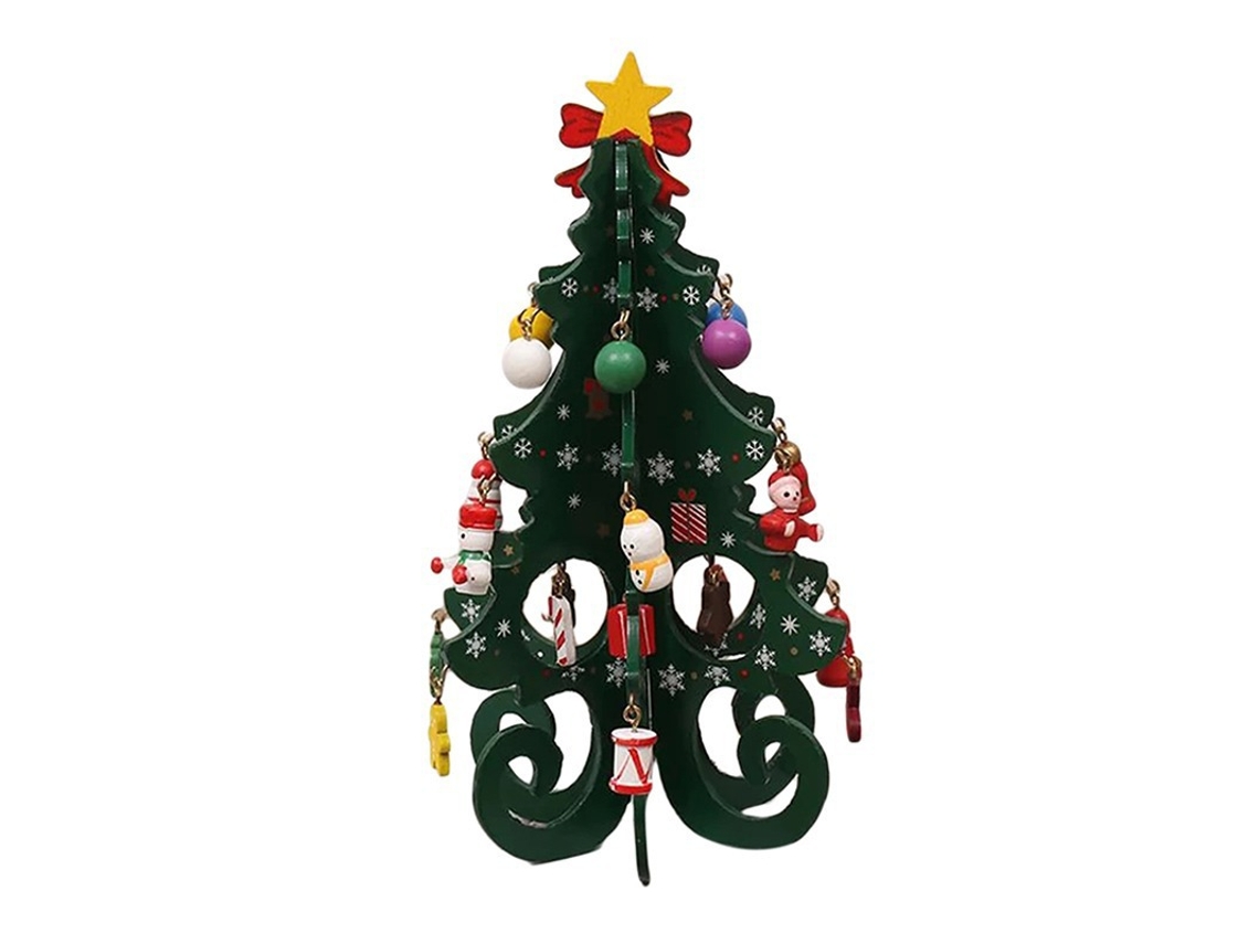 Decorações De Árvore De Natal De Madeira 3d 6 Peças