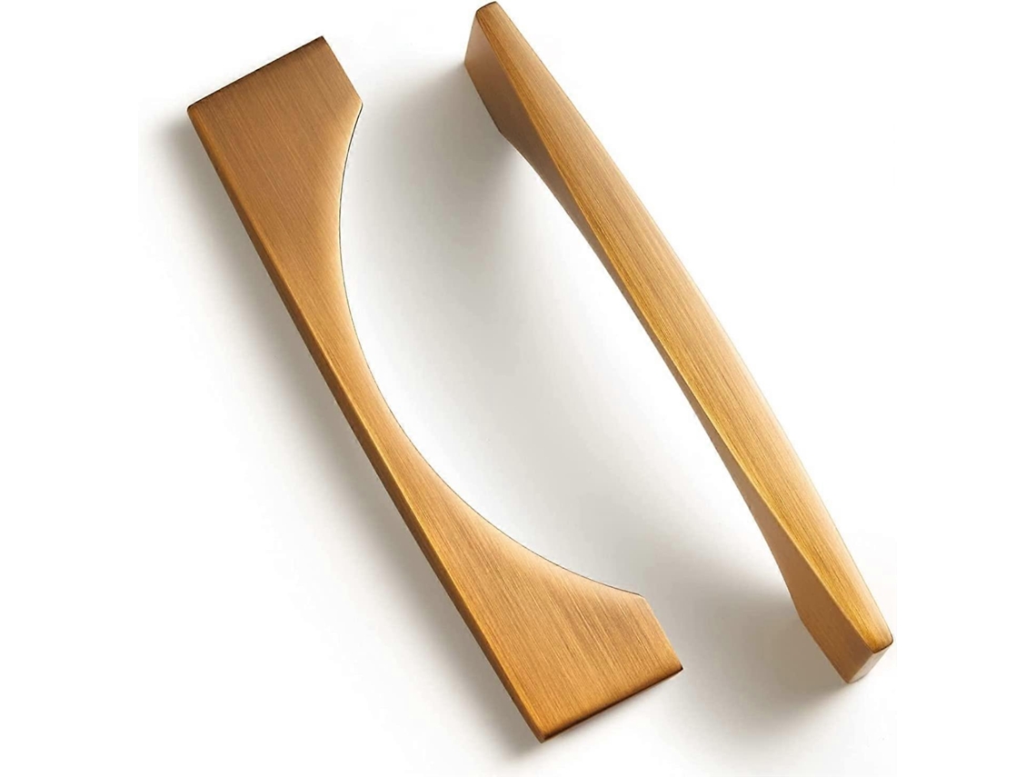 Mango de Armário de Cozinha Dourado, 2 Unidades, Distância entre Furos 128 mm, Estilo Claro e Luxuoso, Resistente à Oxidação | S/MARCA