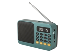 Rádio Fm Portátil com Lanterna e Função Recarregável. MDUG (verde)