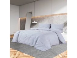 Vidaxl Conjunto De Capa De Edredão 135x200 Cm Microfibra Leve Cinza