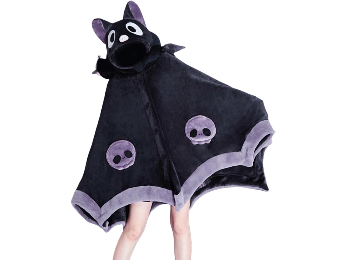 Cobertor Portátil com Capuz Capa Adorável de Halloween, em Formato Morcego, Manta Aconchegante Asas, CHABERLU
