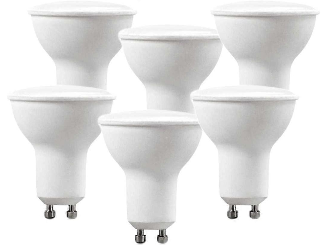 Rebe lâmpada Led Gu10 5w 220v 400 Lúmen 6000k Branco Frio 120 Graus Difusor Opal Classe Energética A++ Pacote de 6