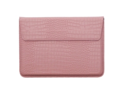Capa Para Laptop De 11 12 Com Textura De Crocodilo E Couro Vegano Rosa Claro Slowmoose