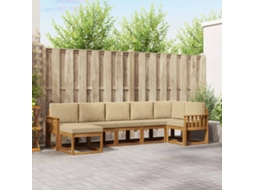 Vidaxl Conjunto De Sofás Para Exterior 7 Pcs Natural E Bege