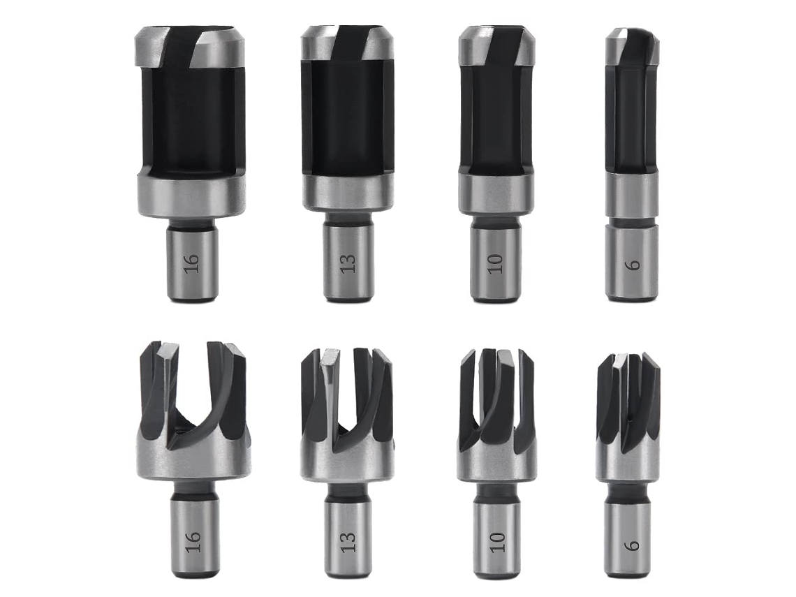 Jogo De 8 Brocas Para Tarugos De Madeira 6mm,10mm,13mm,16mm Brocas Cónicas De Aço Carbono Para Trabalhos Em Madeira Btforus