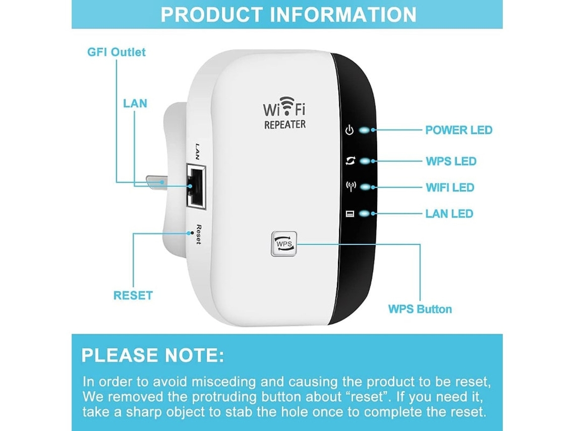 Extensor Wifi Amplificador Repetidor De Sinal Sem Fio De Até 6.000 Pés Quadrados E 25 Dispositivos Amplificador De Longo Alcance Com Porta Yizhood