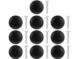 Puxadores De Gaveta Fomiyes, Conjunto Com 10 Unidades, Pretos, Em Aço Inoxidável, Formato De Cogumelo, Para Decoração De