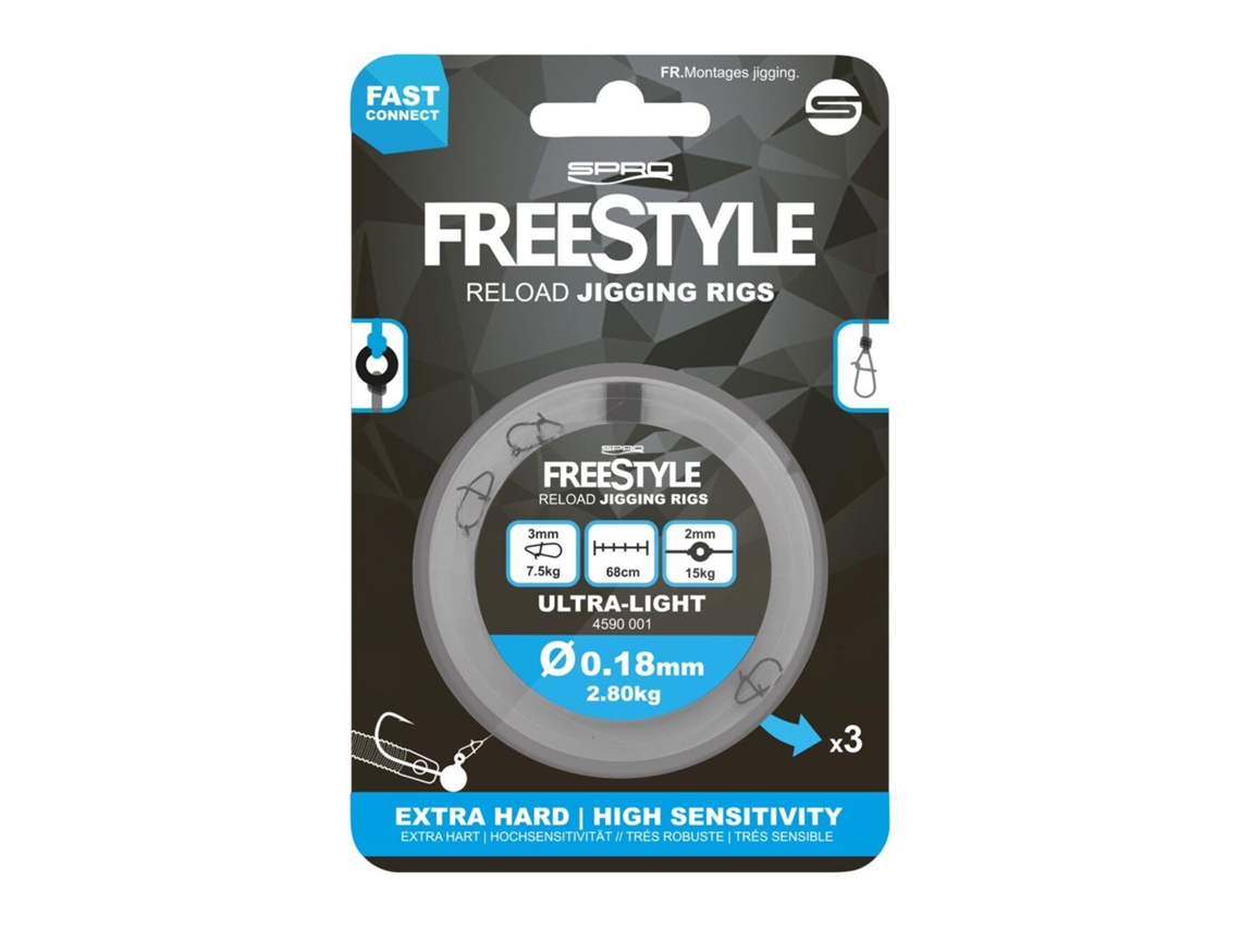 Conjunto de 3 Ganchos FREESTYLE Reload Jig Rig 0,22 Mm