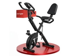 Bicicleta Estática Plegável BTFORUS com resistência magnética, monitor LCD, bandas para braços, 43x97x109cm, preta