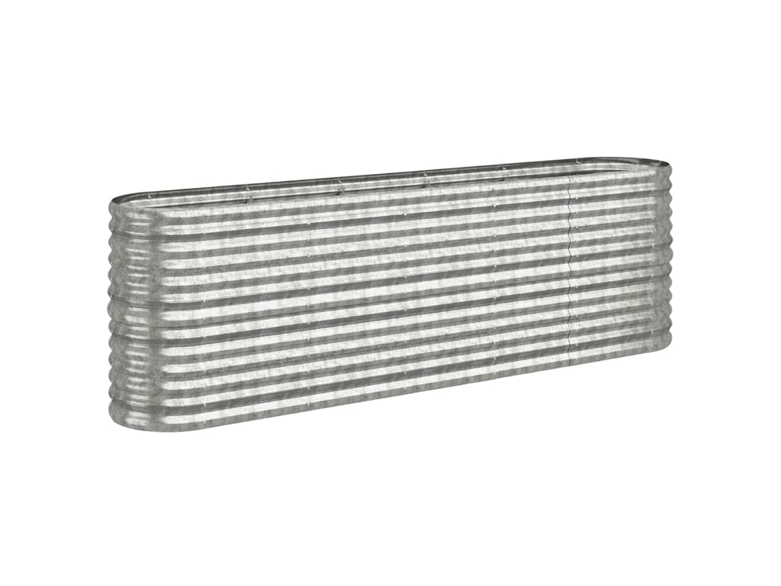 Vaso de jardim VIDAXL Prateado Aço (224x40x68cm)