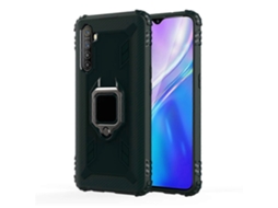 Capa Protetora De Fibra De Carbono Com Suporte De Anel Giratório De 360 Graus Para Oppo Realme Xt