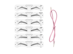 Kit De Moldes Para Sobrancelhas De Maquiagem Peva Suave Com Cinta Elástica Ferramenta Reutilizável Diy Para Iniciantes