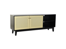 Móvel de TV em Rattan Preto e Abeto, 160x38x65cm ALEXANDRA HOUSE LIVING