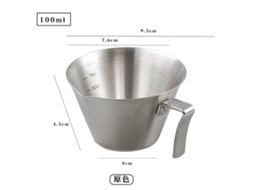 Copo Extrator de Café com Leite em Aço Inoxidável 304 Prateado YUNZII (100ml)