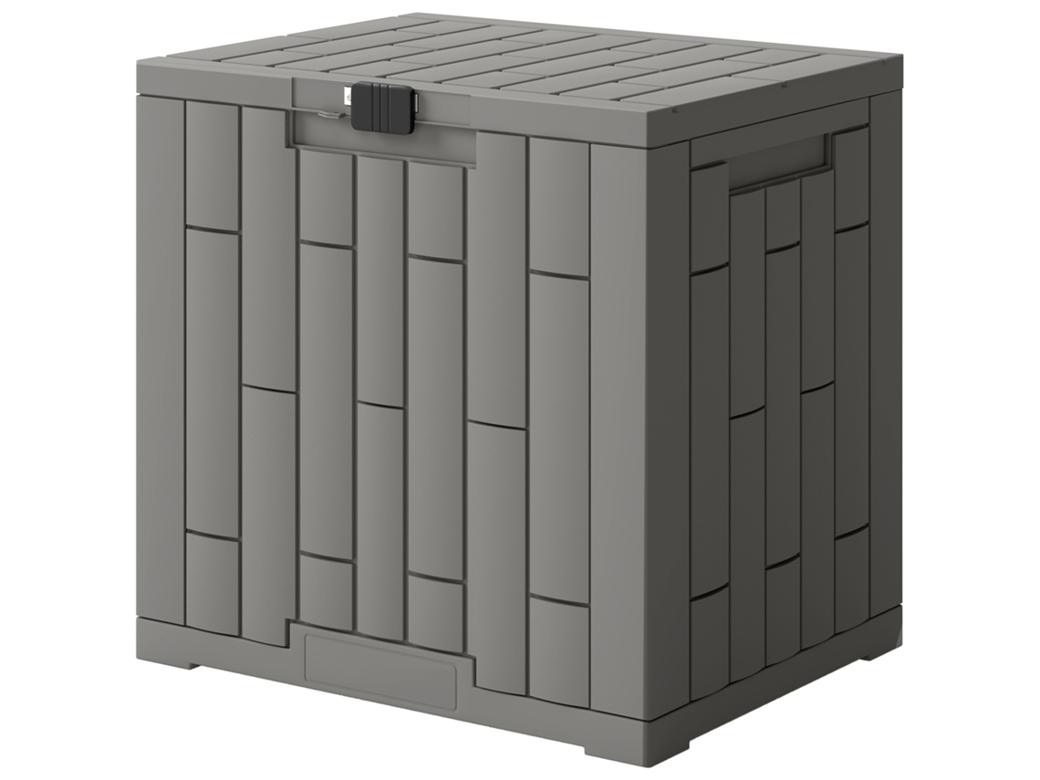 Baú Externo 114l Resistente À Água e Uv (com Fechadura, Cinza)