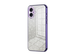 Capa Para Iphone 16 - Glitter Degradê - Acabamento Eletroplaqueado