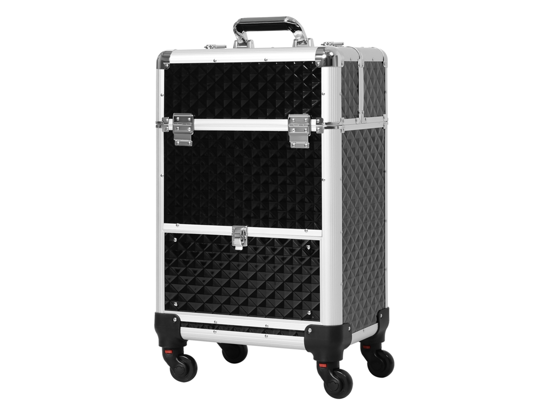 Mala de Maquilhagem Profissional com Rodas HOMCOM Viagem Trabalho (34x25x62cm)