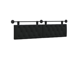 Conjunto 1 Cabeceira Suspensa Vidaxl Preto Tecido (170 X 55 X 7 Cm)