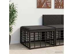 Vidaxl Pufe De Jardim Preto Vime Pe