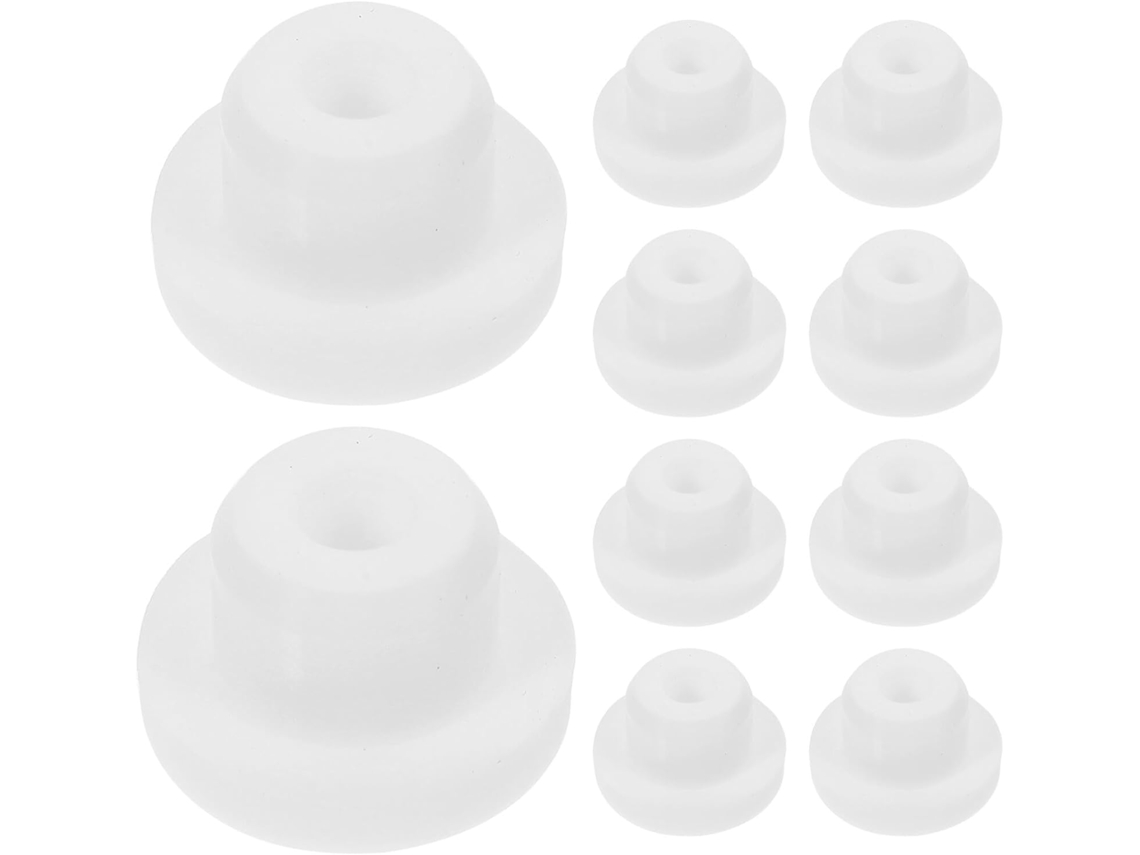 Ultechnovo 10 Peças Tampões De Silicone Brancos Para Orifícios Redondos, Tampas De Vedação Para Garrafas E Tubos