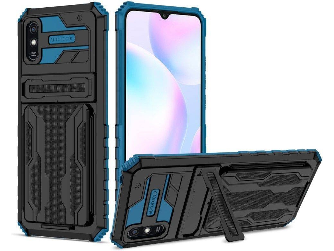 Capa Xiaomi Redmi 9A HFS-HOUSE com Suporte (Azul)