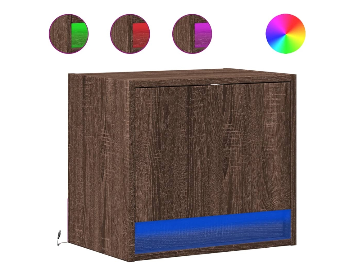 Wall-mounted Bedside Cabinet, Wall-mounted Bedside Cabinets Vidaxl Marrom Madeira Processada (n/a)