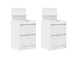 Bedside Cabinet, Bedside Cabinets Vidaxl Branco Madeira Processada (n/a)