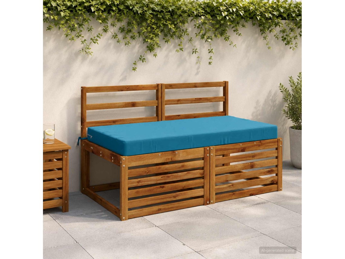 Vidaxl Almofada Assento Soest 100% Poliéster Azul-claro