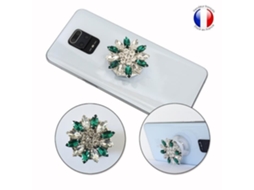 Suporte Para Celular - Ph26 - Elephone U5 - Dobrável - Diamante Verde E Branco - Universal-aquaforge