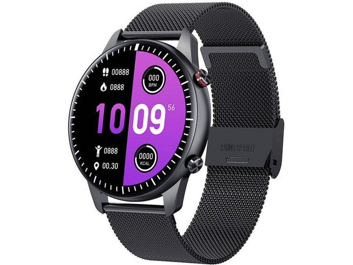 Pulseira à prova d'água Bestvite (preta), Bluetooth 5.0, chamadas, música, pedômetro e rastreador de condicionamento físico (preto)
