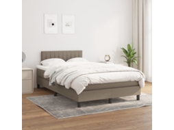 Vidaxl Cama Com Molas/colchão 120x200 Cm Tecido Castanho-acinzentado