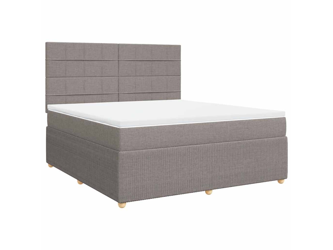 Conjunto 1 Cama Box Spring Vidaxl Marrom-acinzentado Tecido (200 X 180 X 150.5 Cm)