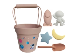 Yuysan Conjunto De Brinquedos De Praia Em Silicone, 6 Peças Rosa