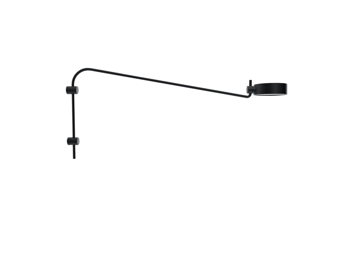 Candeeiro de Parede Led ZAFFERANO Super O com Braço Preto Recarregável e Regulável