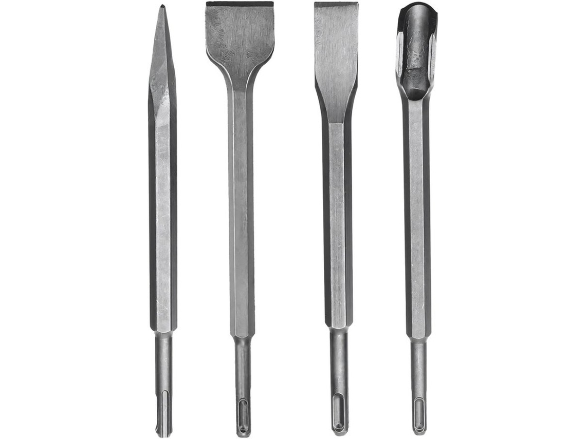Conjunto De Beiral Sds Plus 4 Peças - 250 Mm Para Betão, Azulejos E Revestimento De Argamassa
