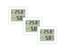 3 Pack Termohigrômetro Digital, Medidor De Temperatura E Umidade Interna, Bateria Cr2032, Abs, 7.5x8.5x1.1cm