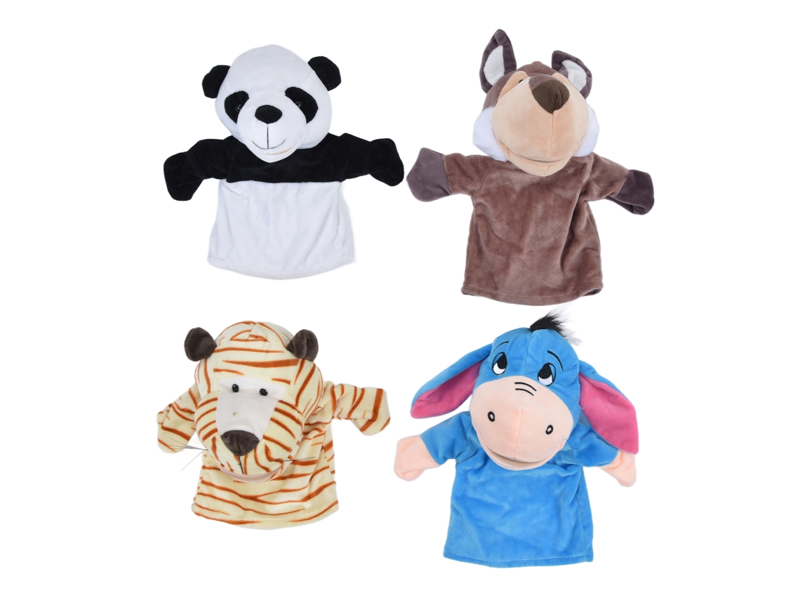 Rebe-conjunto De 4 Marionetas De Mano Animales Con Boca Móvil Juguete Interactivo Para Niños Juguete De Mano Animal