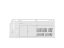 Cama de Casal Hidráulica 140x200 com Arrumação, Colchão, Linho PAPRIKA