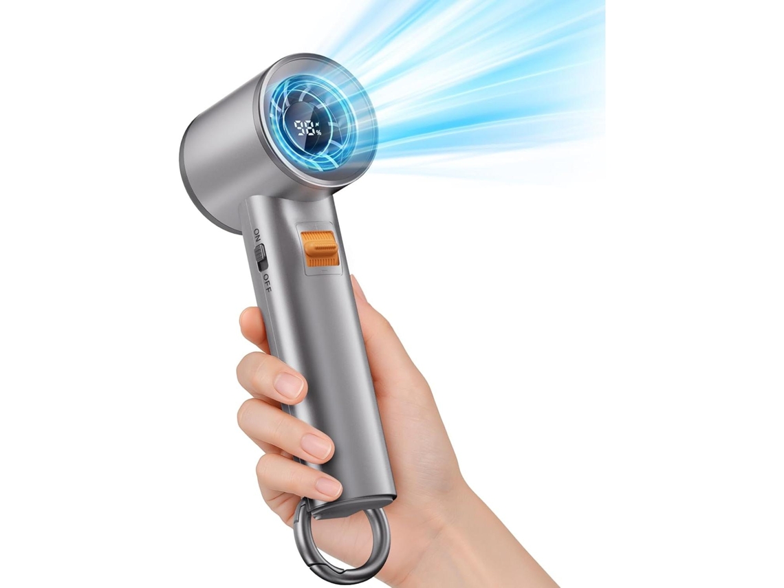 Ventilador de Turbina MDUG portátil, uso externo, bolso, 3000 mAh, velocidade ajustável, visor digital