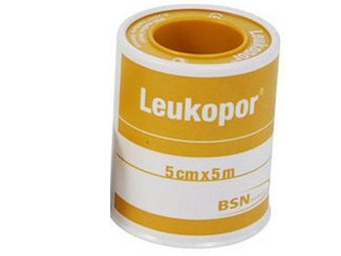 Curativo Em Rolo Leukopor Hipoalergênico Tecido Não Tecido Branco 5x500 Cm Leukopor