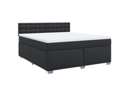 Box Spring Bed, Box Spring Beds Vidaxl Preto Couro Artificial (180 X 200 Cm)