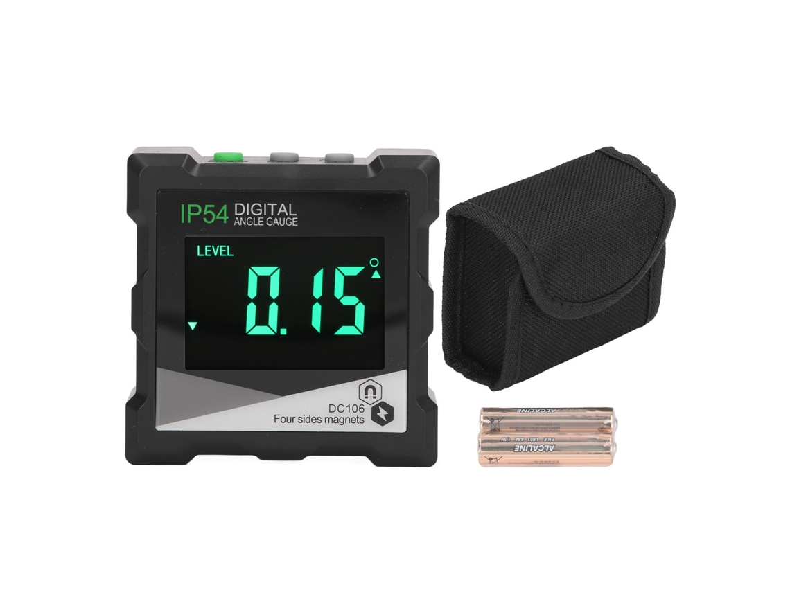 Calibrador Digital De Ângulo 4x90 Graus Nível Eletrônico Lcd Tela Retroiluminada Ip54 Inclinômetro Digital