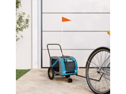 Vidaxl Reboque De Bicicleta P/ Animais Tecido Oxford/ferro Azul/preto