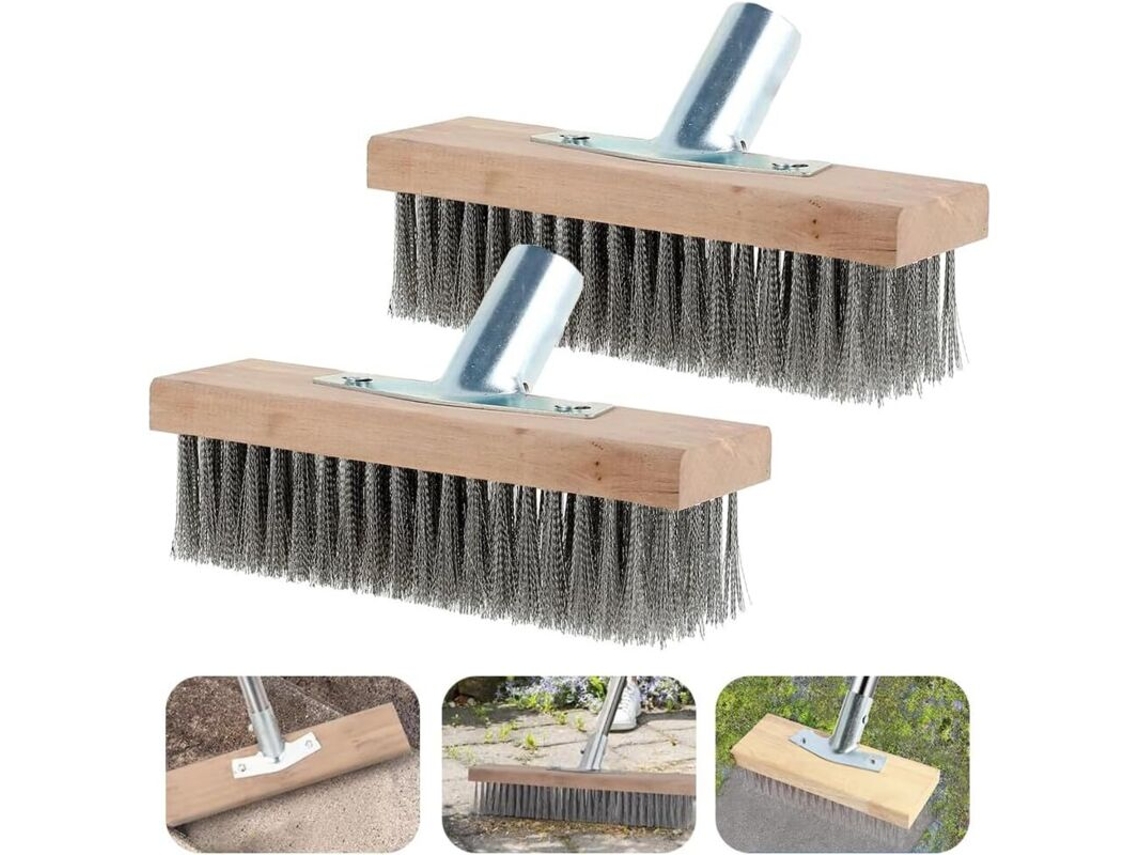Vassoura de Arame AQUAFORGE para Limpeza Externa 30x7cm com Corpo de Madeira