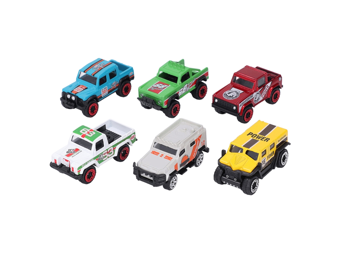 Primerox conjunto de 6 Carros de Liga 1:64 com Retrocesso Die Cast para Crianças Suv Colecionáveis